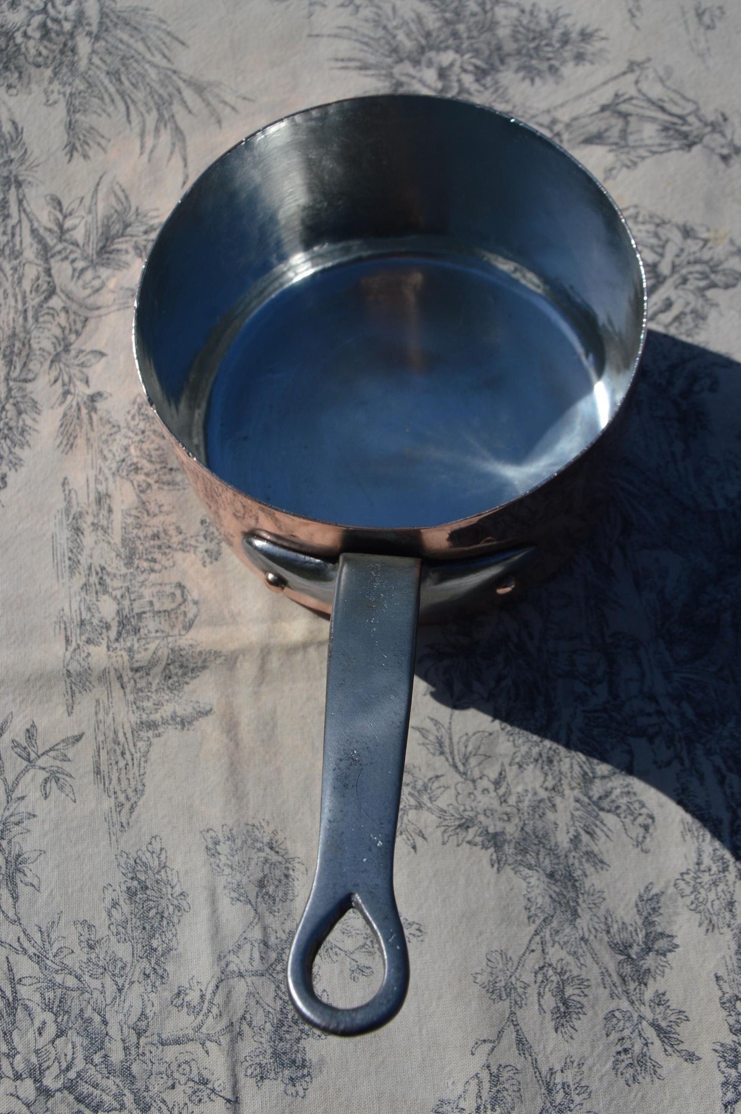 Antique Copper Pan Cockerel 14.5cm 5 3/4" Pan Charmois Lasnier Dehillerin Copper 1.3mm Sauce New Tin, New High Shine Fully Marked